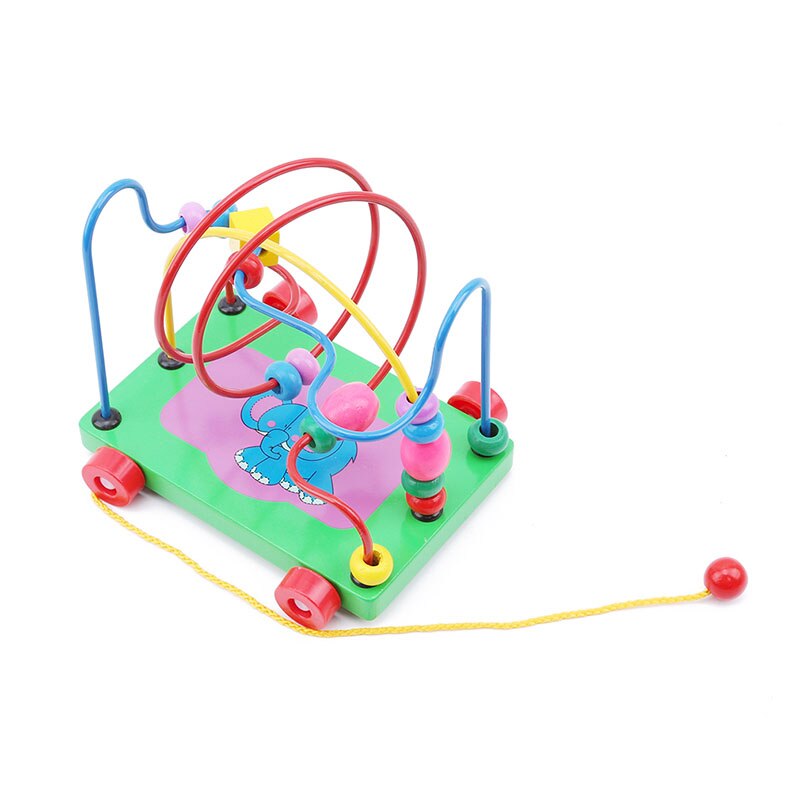 Intelligente Magische Kralen Kids Houten Trailer Rond De Kraal Puzzel Vroegschoolse Houten Speelgoed Baby Kralen Houten Speelgoed