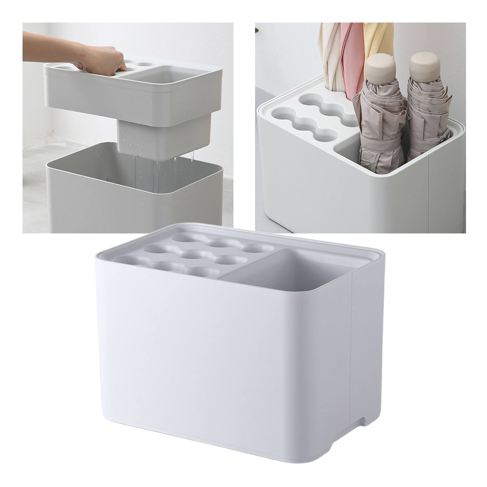 15 Grids Paraplu Houder Paraplu Plank Aftappen Kan Opslag Houder Voor Home Office Entryway Hal: White