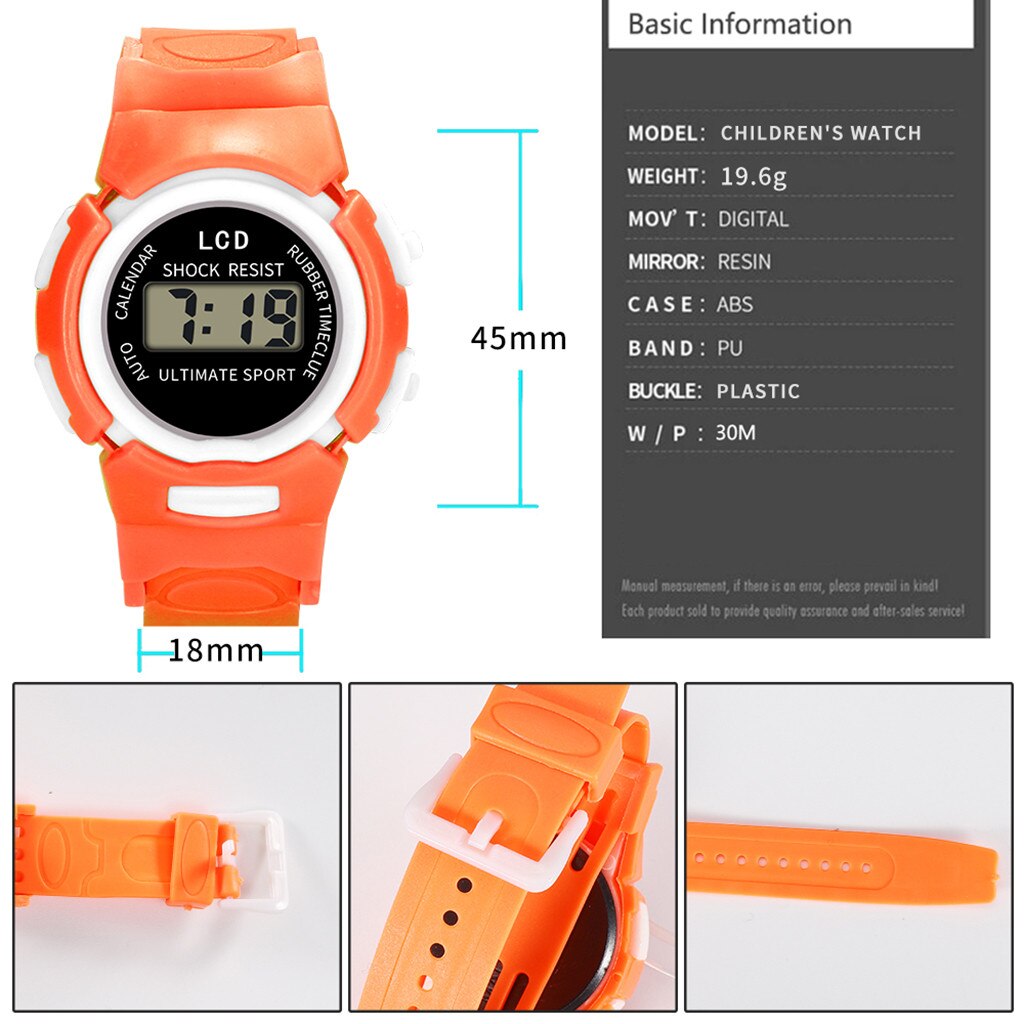 Barns utomhus pojke flicka larm analog digital multifunktion sport led vattentät barn armbandsur klocka  w50