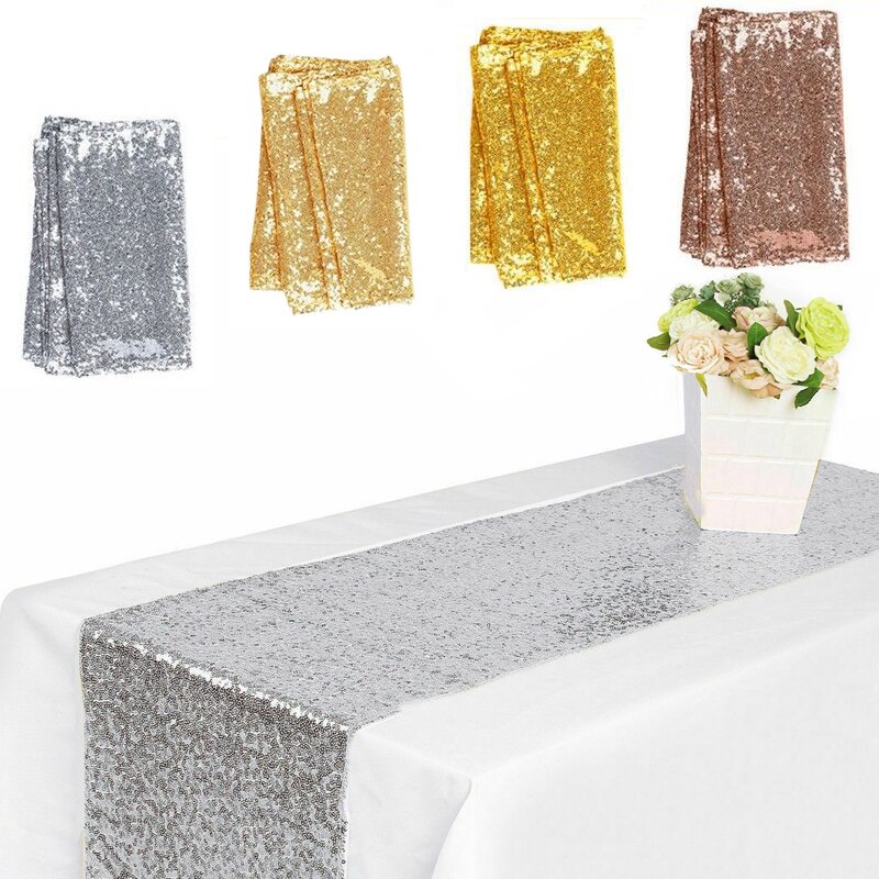Lysande paljetter bordslöpare 180*30cm lyxiga moderna minimalistiska bordsdukar bord flagga middagsmattor hemtextil festinredning
