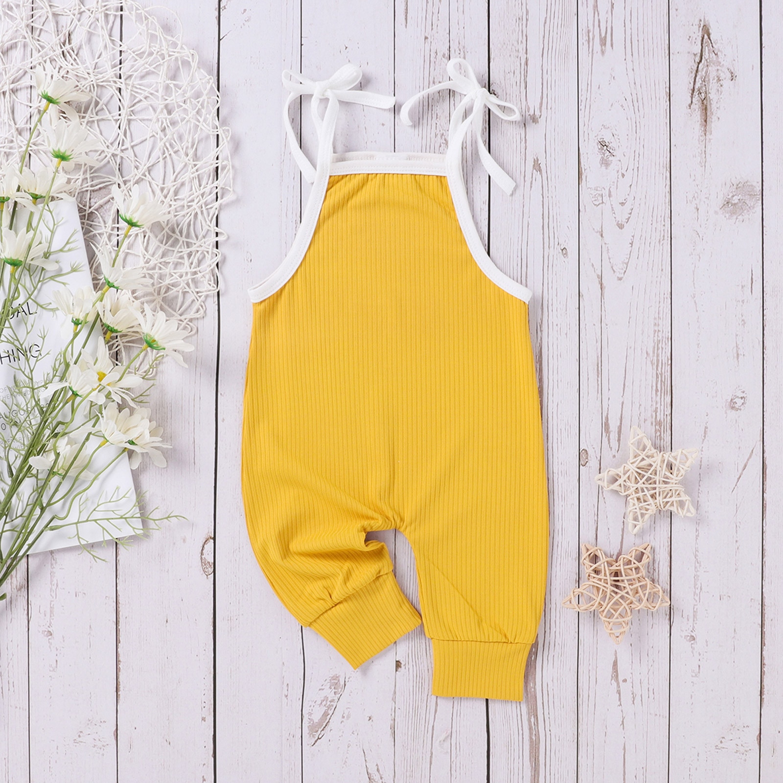 Baby Breien Rompertjes Geribbelde Kurkuma Overalls Pasgeboren Baby Meisjes Jongens Kleding Mouwloze Romper Jumpsuit Bandage Effen Kleding