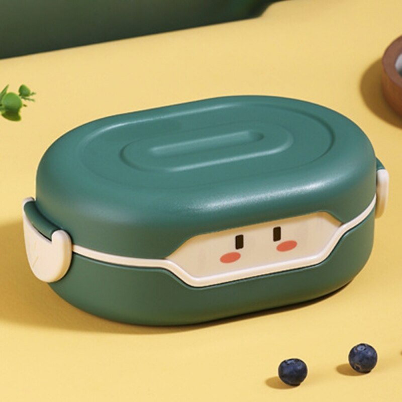 Cartoon 3 Partition Plastic Kids Lunch Box Leak-Proof Children Bento Box Student Food Container Microwave Kawaii Lunchbox