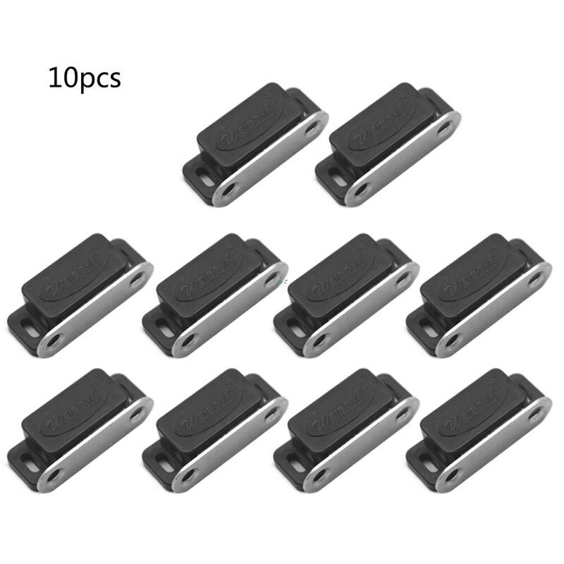 10Pcs Mini Plastic Cabinet Magnetic Catch Lock Latch Door Shutter Stopper Damper for Home Kitchen Furniture Hardware: black