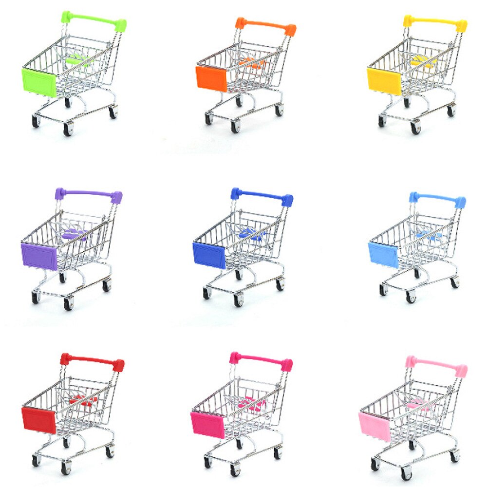 Mini Warenkorb freundlicher Spielzeug Simulation Supermarkt Hand Wagen vorgeben Spielen Spielzeug freundlicher Zimmer Schreibtisch Lager Korb Wohnkultur