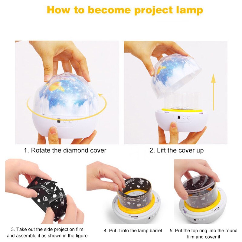 Sterrenhemel Nachtlampje Planeet Magic Projector Aarde Universe Led Lamp Kleurrijke Draaien Knipperende Ster Kids Baby Christmas