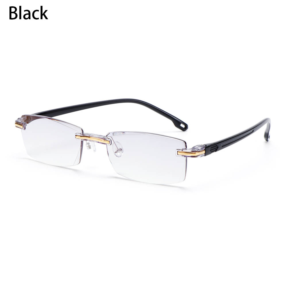 1PC Flexible Ultralight Reading Glasses Rimless Memory Titanium Eyeglasses Vision Care Presbyopic Eyewear Strength +1.0~+4.0: Pinkish Grey / +200