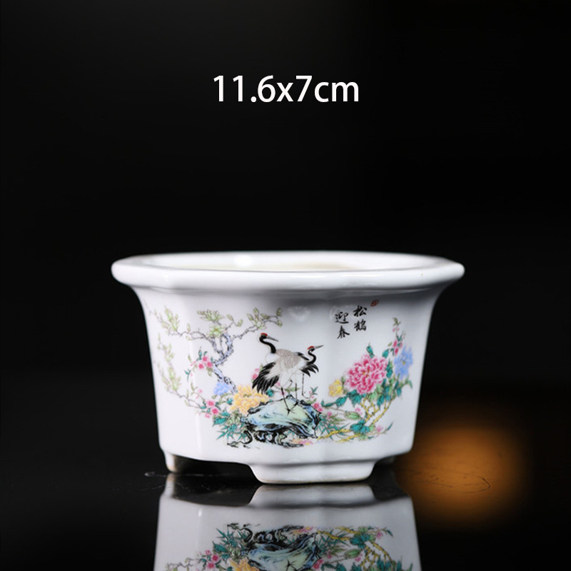 Kina yixing keramisk blomsterpotte innendørs dekorasjon kinesisk landskapsmaleri vase skrivebord pustende grønnsaker bonsaipotter