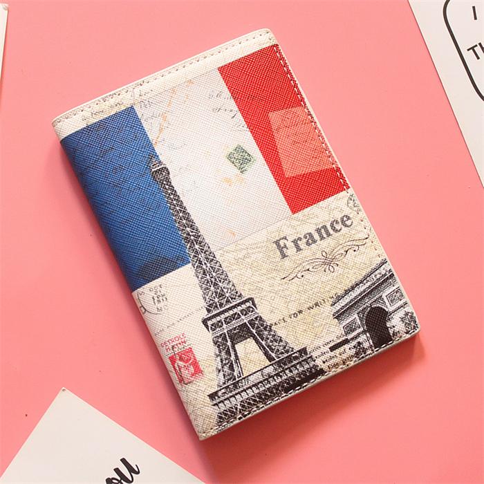 Luxury Paris Eiffel Tower Passport Cover for Women Men Travel Boy Passport Case Russia Travel Document Cover Passport Holders: Coffee