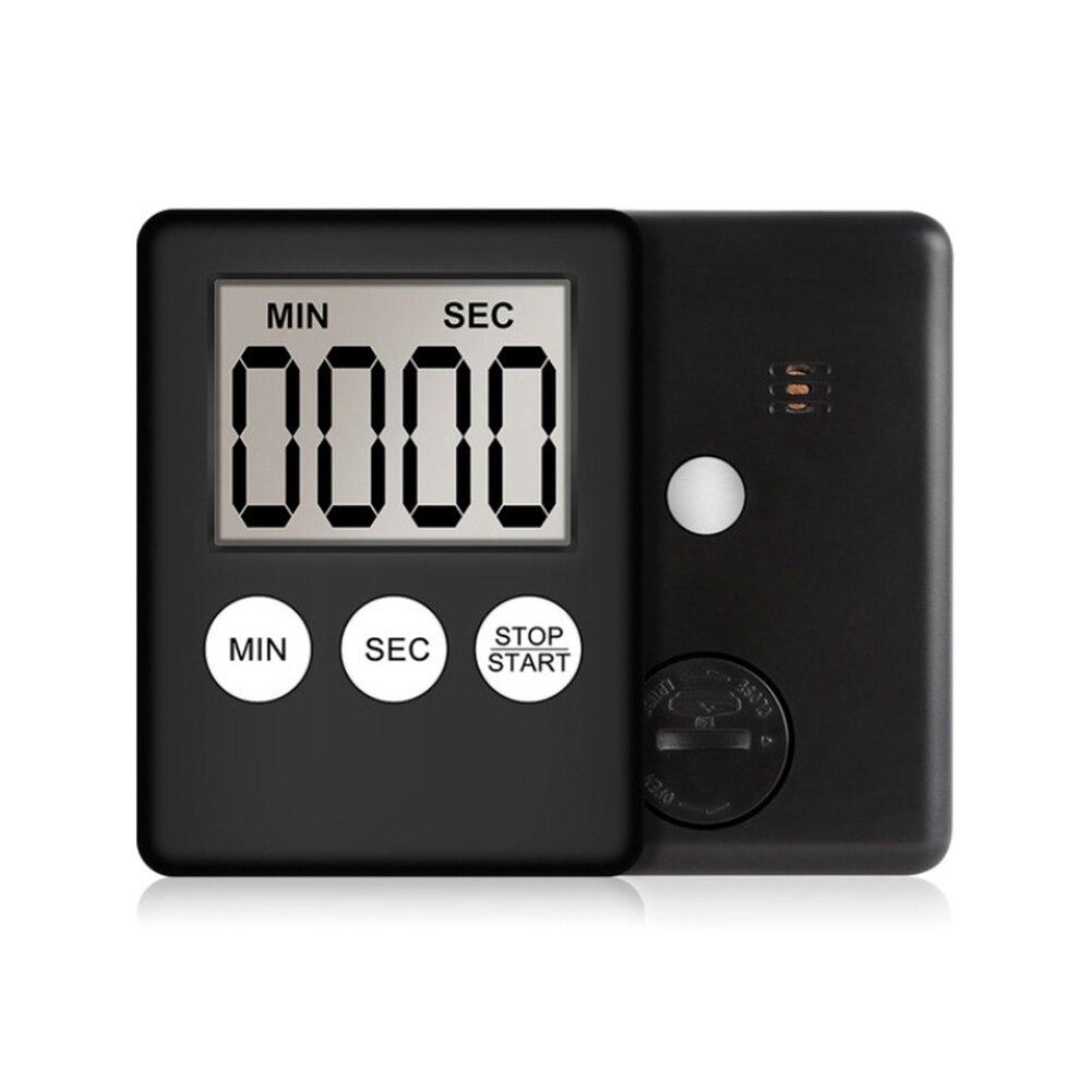 Multifunctional LCD Digital Ultra-thin Timer Sleep Stopwatch Kitchen Count Up Countdown Timer Cooking Baking Reminder Clock#38: Black