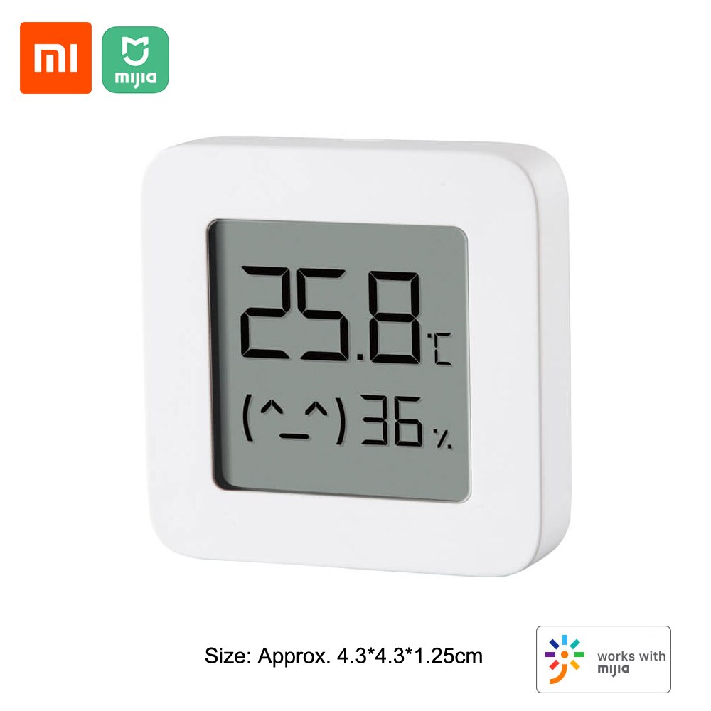Xiaomi Mijia Bluetooth Thermometer 2 Wireless Smart Electric Digital Hygrometer Thermometer Humidity Sensor Work with Mijia APP: S 1PC