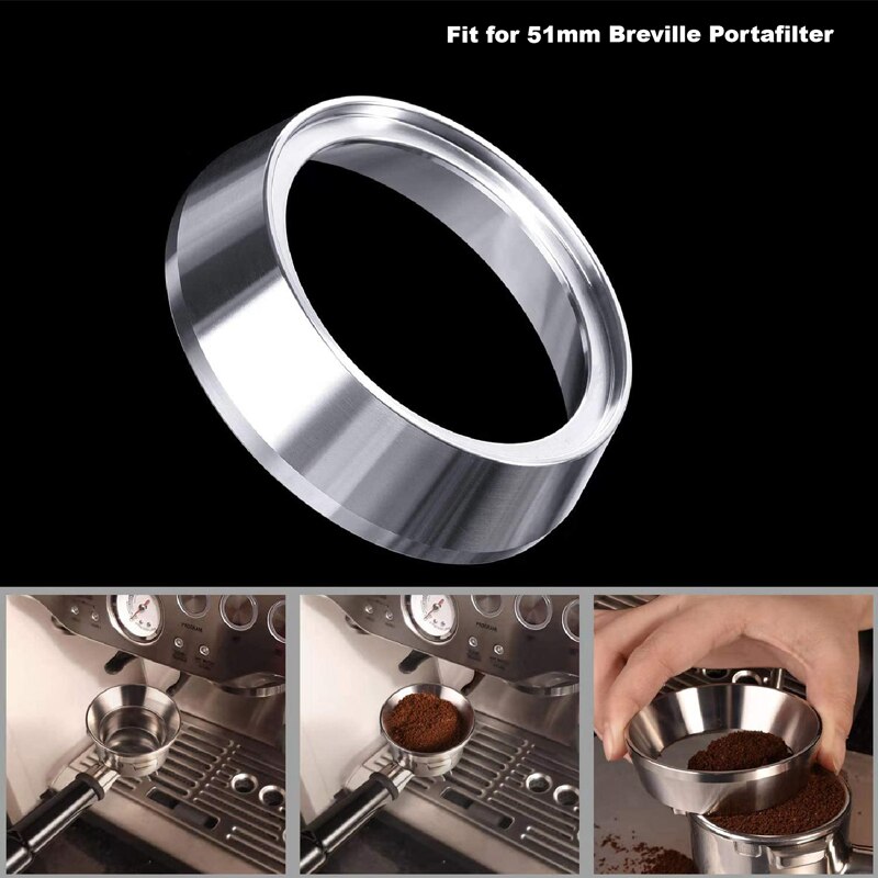 HiBREW 51mm/58mm stainless steel dosing funnel Coffee Dosing Ring