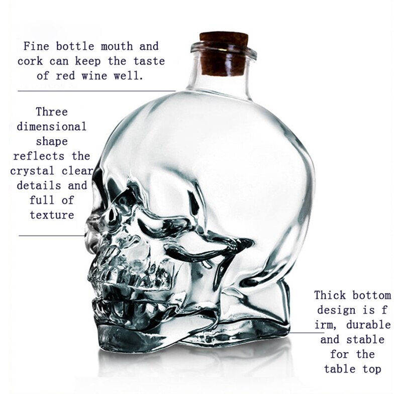 Crystal Skull Head Shot Glass Party Transparent Champagne Cocktails Beer Coffee Wine Bottle Doomed Drinkware Bar Tools