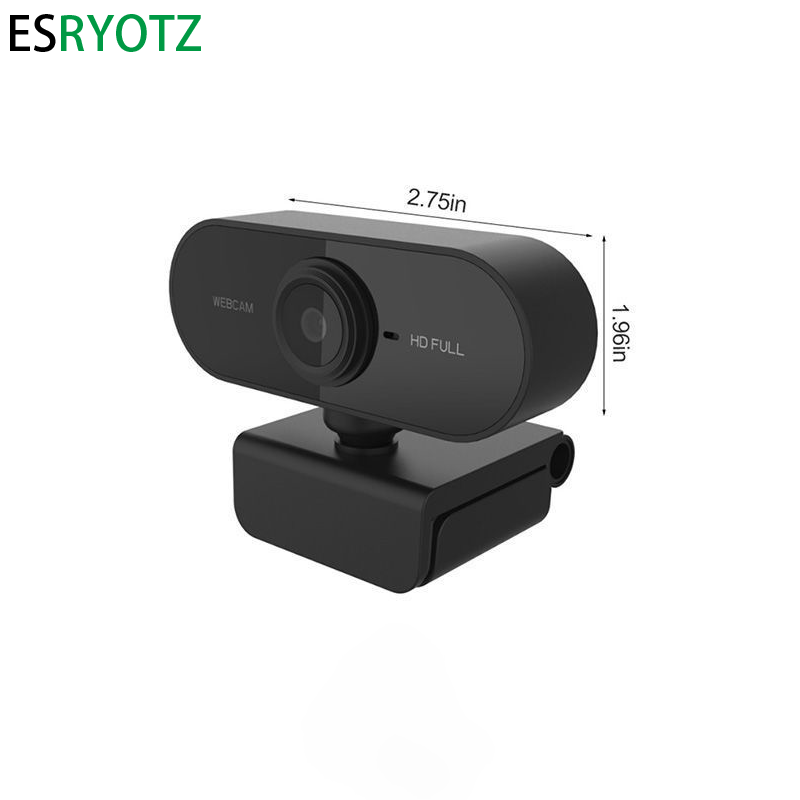 Full HD 1080p USB Webcam with Mic Mini Rotatable Computer Camera for Laptops Desktops - Online Education Compatible