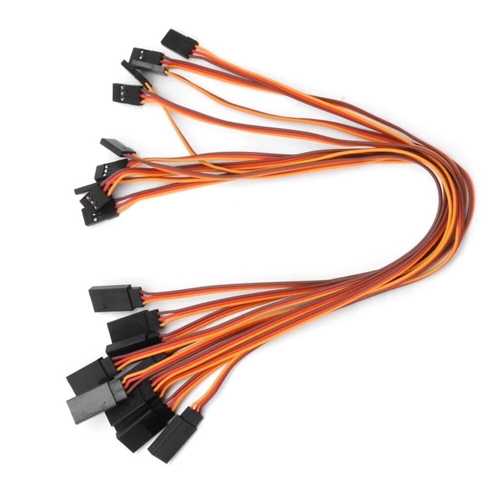 10 Servo-Verlängerungskabel 30 Cm – Stecker-zu-Stecker Für RC-Autos, Flugzeuge, Helikopter (JR-Stecker)