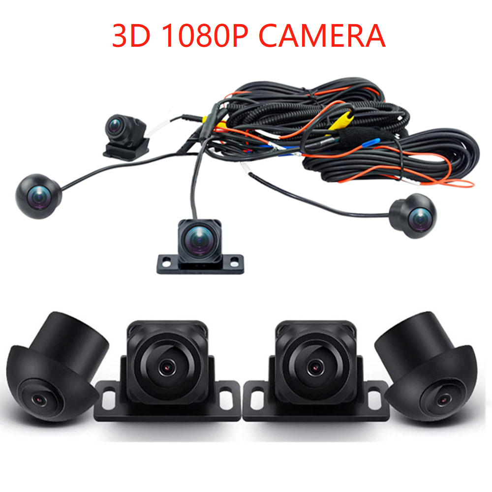 Radio Android para coche para cámara HD de visión envolvente integrada de 360 °, impermeable y a prueba de golpes, delantera y trasera, izquierda y derecha: Naranja