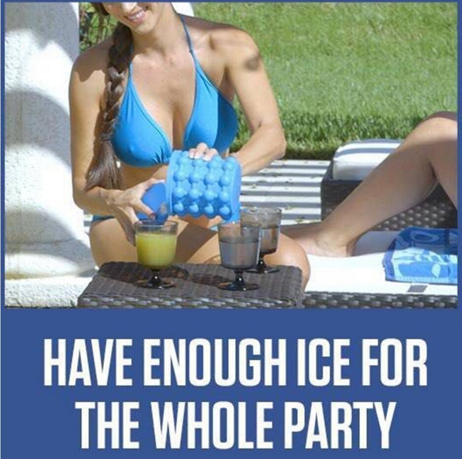 Silicone Ice Maker Fast Cold Ice Bucket Space Saving Ice Genies Portable Ice Ball Maker