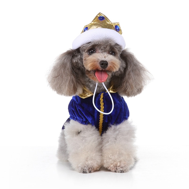 Hond Halloween Kleding Kostuum Funny Cosplay Prins En Koning Outfits Set 2-legged Jas Jas Met Hoed Voor kleine Honden