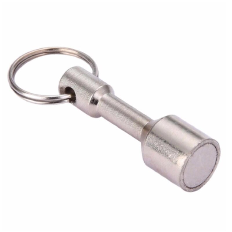 Silver färg test superstark metall magnet check nyckelring delad ring ficka nyckelring hängande hållare portabelt utomhusverktyg