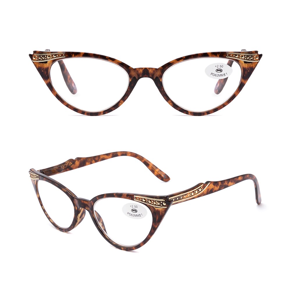 Ladies Reading Glasses Cat Eye Frame Elegance Women Presbyopic Eyeglasses +1.0 1.5 2.0 2.5 3.0 3.5 for Female Readers