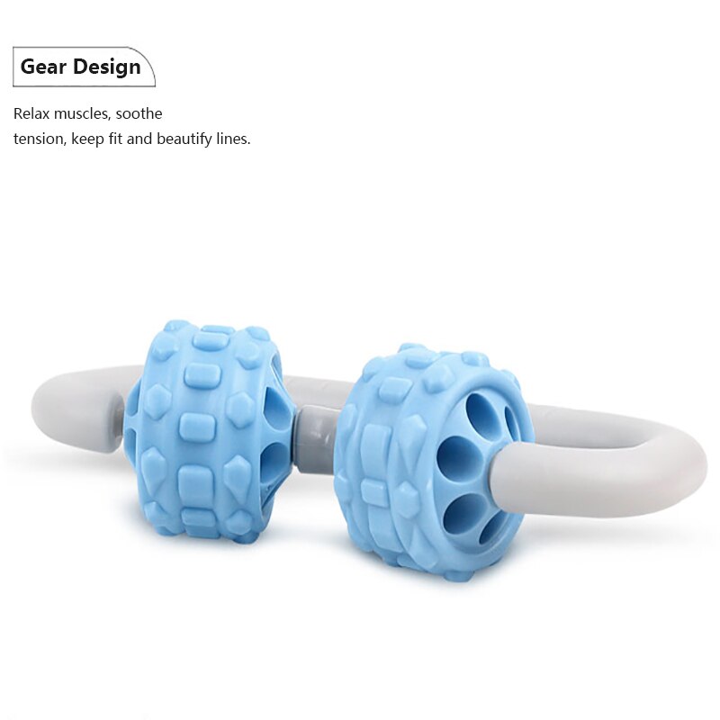 Trigger Point Massage Roller for Arm Leg Neck Muscle Tissue for Fitness Gym Yoga Pilates Sports 2 Wheel bodybuilding Relax