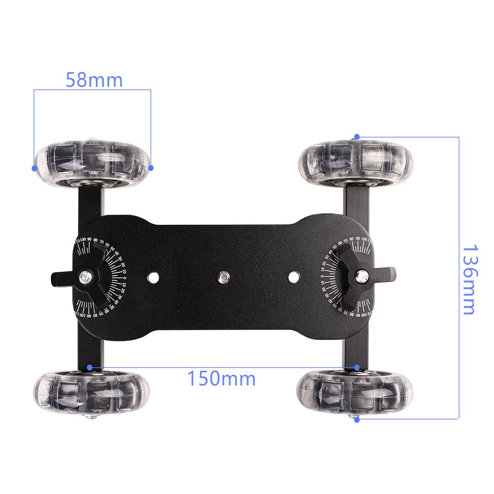 Kuani Vier Wiel Draagbare Camera Slider Video Dolly Track Dslr Camera Video Rail Rolling Track Slider Skater Tafel Dolly Auto