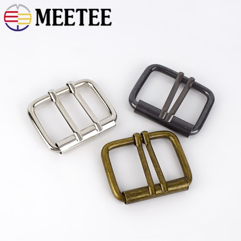 Meetee 4 Uds doble Pin zapatos hebilla tamaño interior 40mm hebillas de cinturón ajustables equipaje bolso DIY cuero accesorios decorativos