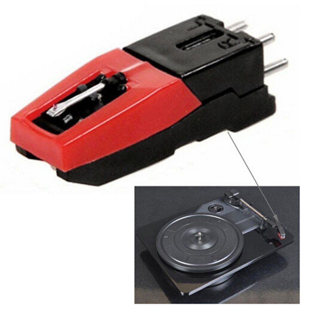 Turntable Phono Cartridge with Stylus Replacement Black & red for Vinyl Record Player Economic Durable Device