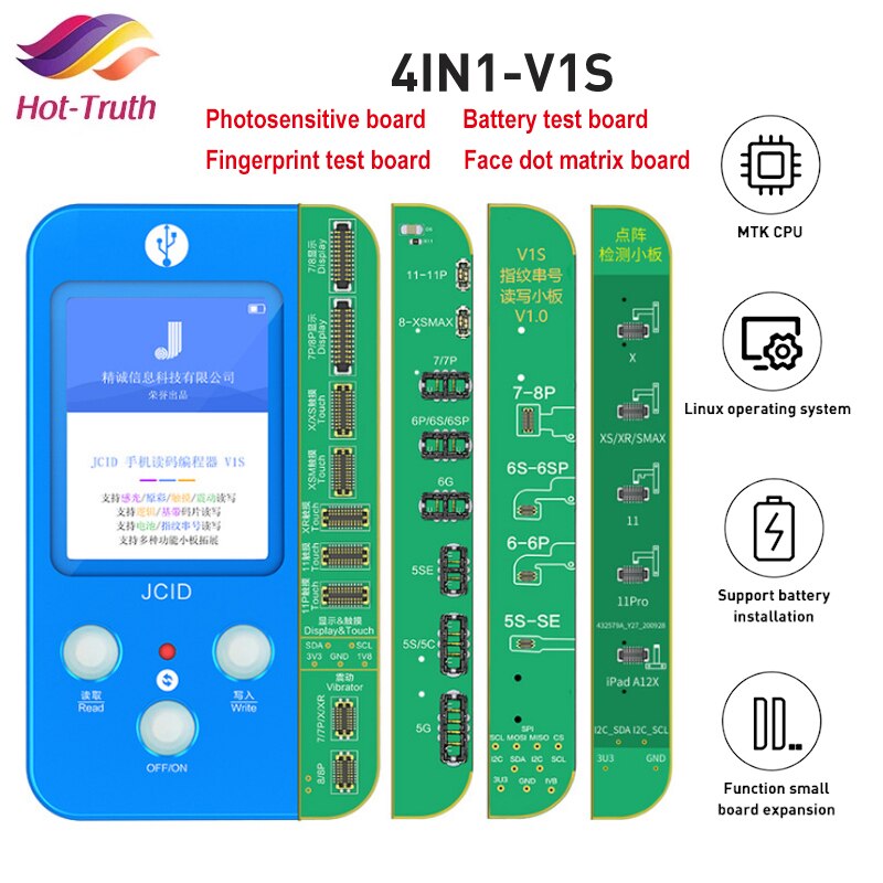 JC-programador de huella dactilar para IPHONE 7, 8, 8P, X, tono fotosensible, batería de choque táctil, matriz de puntos, X-11 PRO MAX