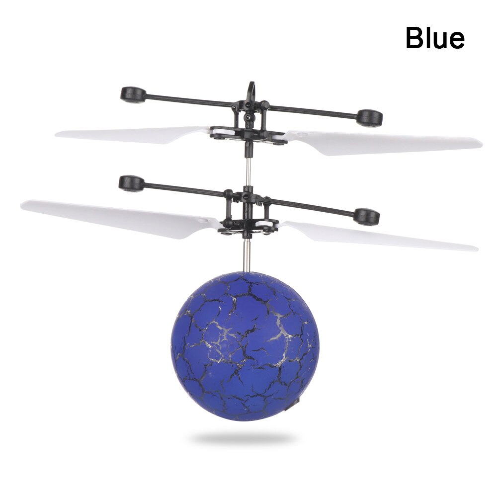 Colorful Shinning LED RC Induction Aircraft Flying Ball Luminous Flight Balls Electronic Infrared Remote Control Toys for Kids: Blue