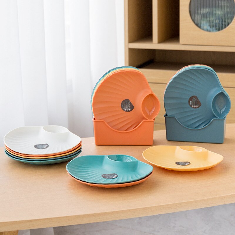 4/6PCS Japanese Vomit Bone Plate Shell Multi-purpose Snacks Dish Fastfood Snack Plate of Fruit Bowl Plastic Tray