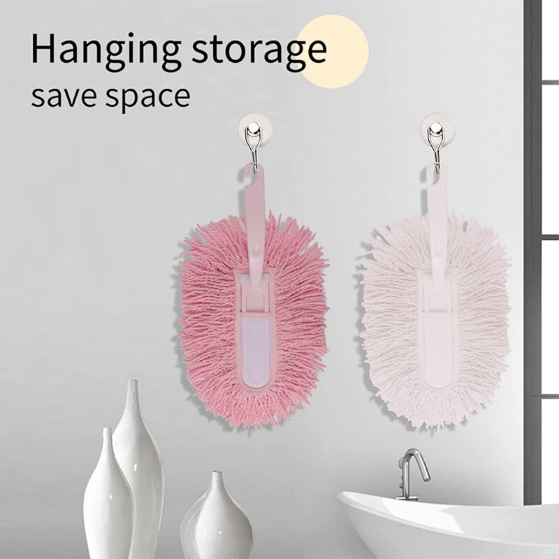 Plumeau à plumes rose et blanc réutilisable, pour le nettoyage des crevasses et des meubles, dépoussiérage électrostatique, 2 pièces