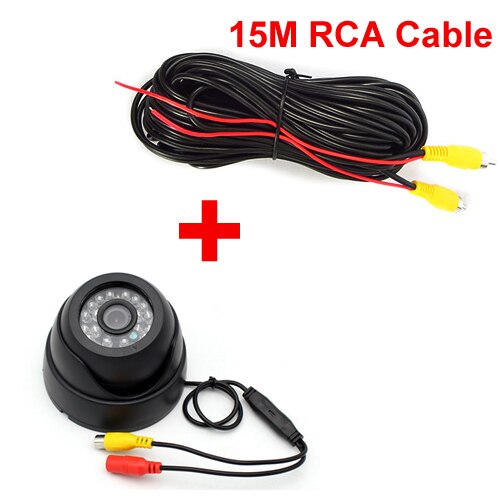 DC12~24V Car Video CCTV Camera, IR Night vision COMS Camera For Car Closed Circuit Television Parking Monitor For Bus Truck: 15m camera