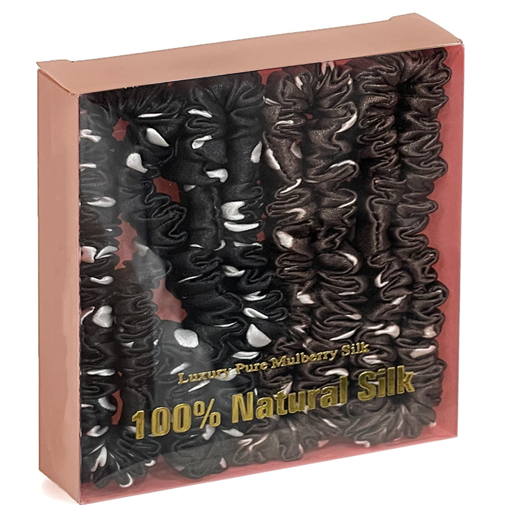 3/4Pcs Box Moerbei Zijde Haar Chouchou Handgemaakte Haarbanden Vrouwen Meisje Haaraccessoires Pure Kleur Natuurlijke hairties