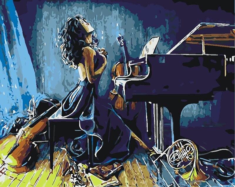 DIY Painting By Numbers Adults Portrait Full Kits Oil Paint By Numbers Art Figure Drawing 50x40cm Home Decor: 6911