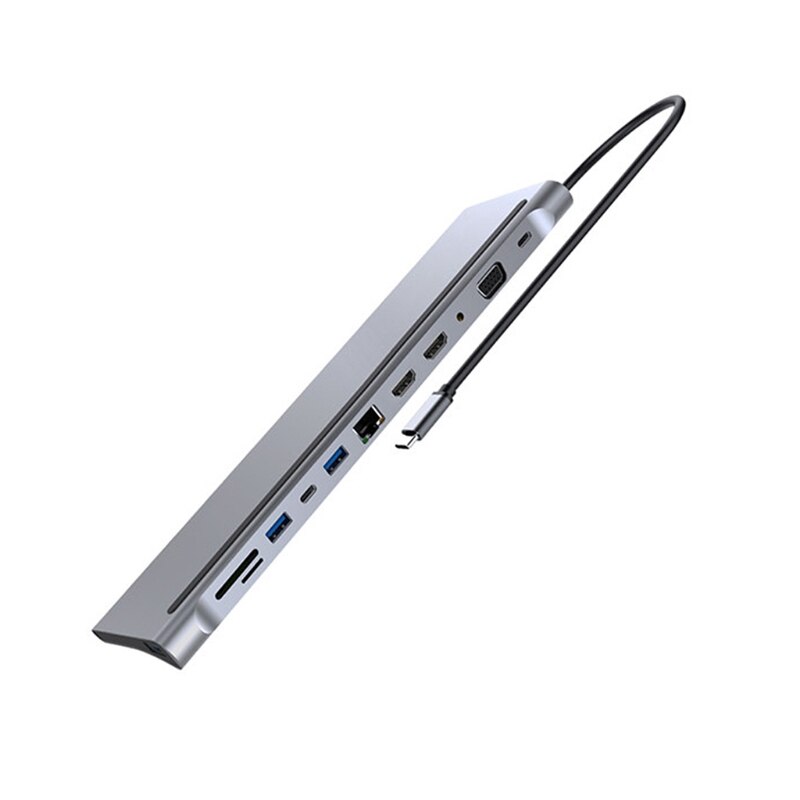 USB C centro A HDMI 12 in1 VGA RJ45 Gigabit Ethernet Adattatore di Alimentazione molo PD Caricatore Y5LA