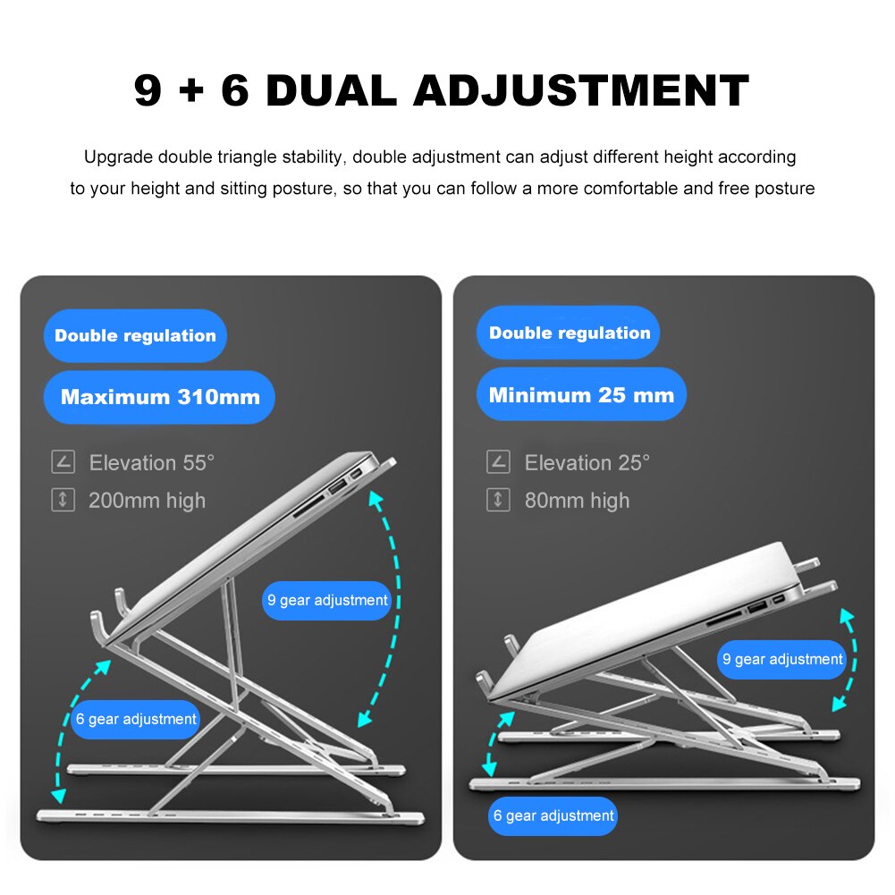 Adjustable Aluminum Laptop Tray Elaborate Manufacture Prolonged Durable PC Monitor Table Stand Notebook Desk Support