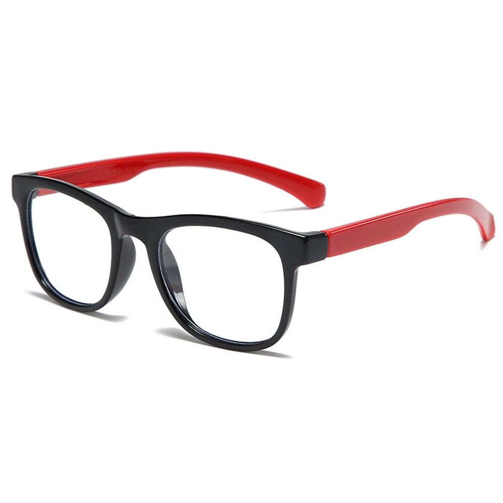 Blue Light Blocking Glasses For Kids Computer Glasses Video Gaming Glasses Children Silicone Frame Anti Radiation Glasses: Black-red