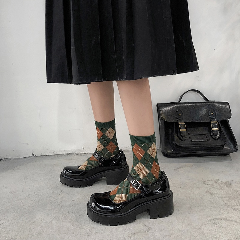 Whoholl leren schoenen dames lolita cosplay schoenen jk uniform schoenen dames japanse hoge hakken retro platform schoenen dames