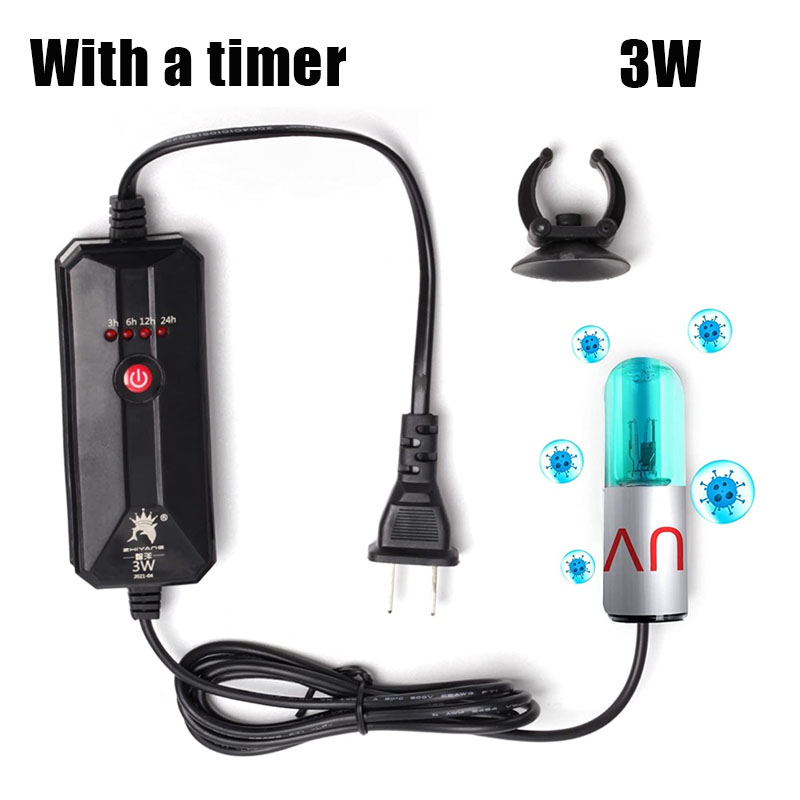 Aquarium Clean Light UV Sanitizer Aquarium Algae Bloom Clean Light with Timer Submersible Waterproof Lamp for Fish Tank: Yellow / UK Plug