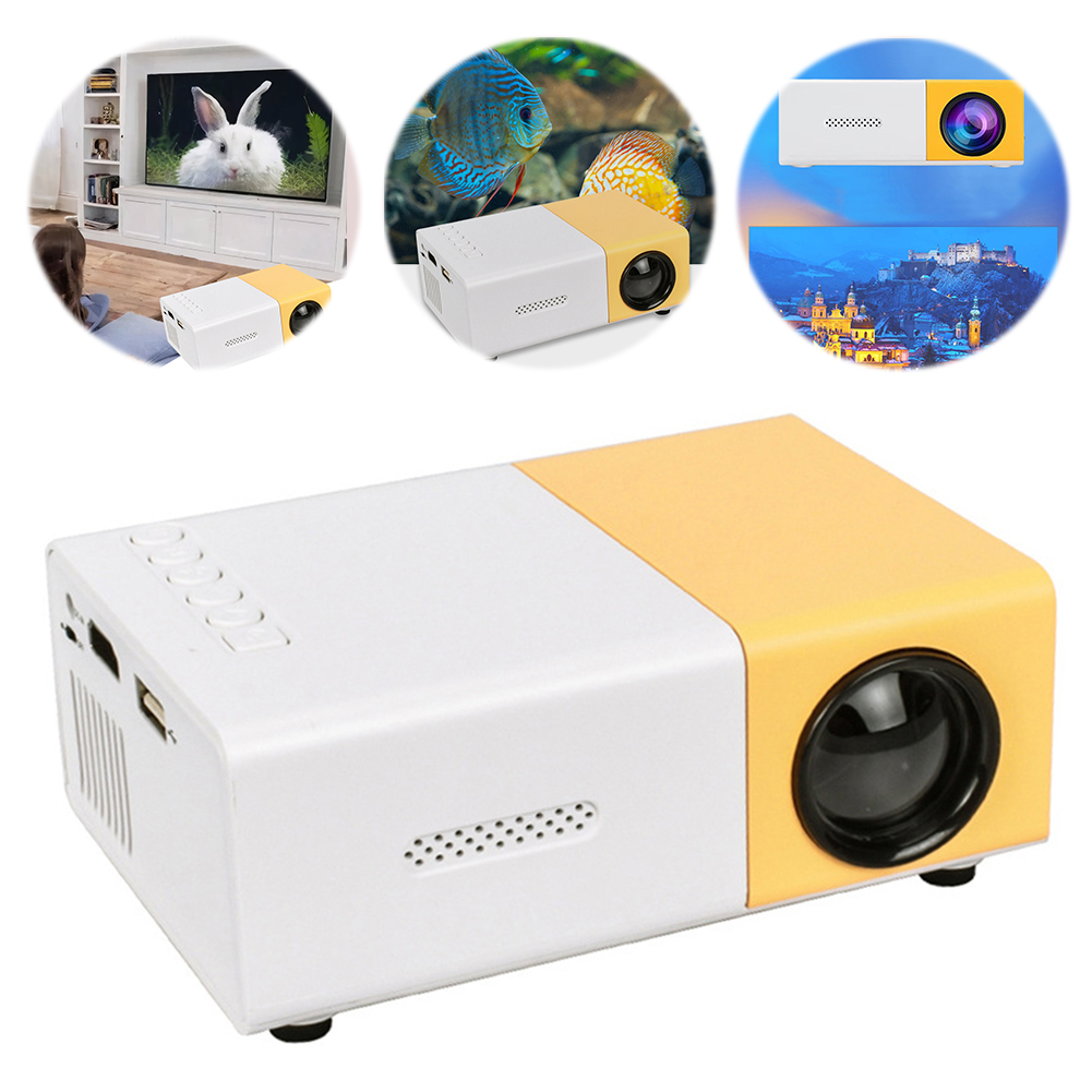 HD 1080P Mini LED Projector 400 Lumen LED Micro Projector HDMI-compatible USB/AV/TF Slots Home Party Meeting Theater Projector
