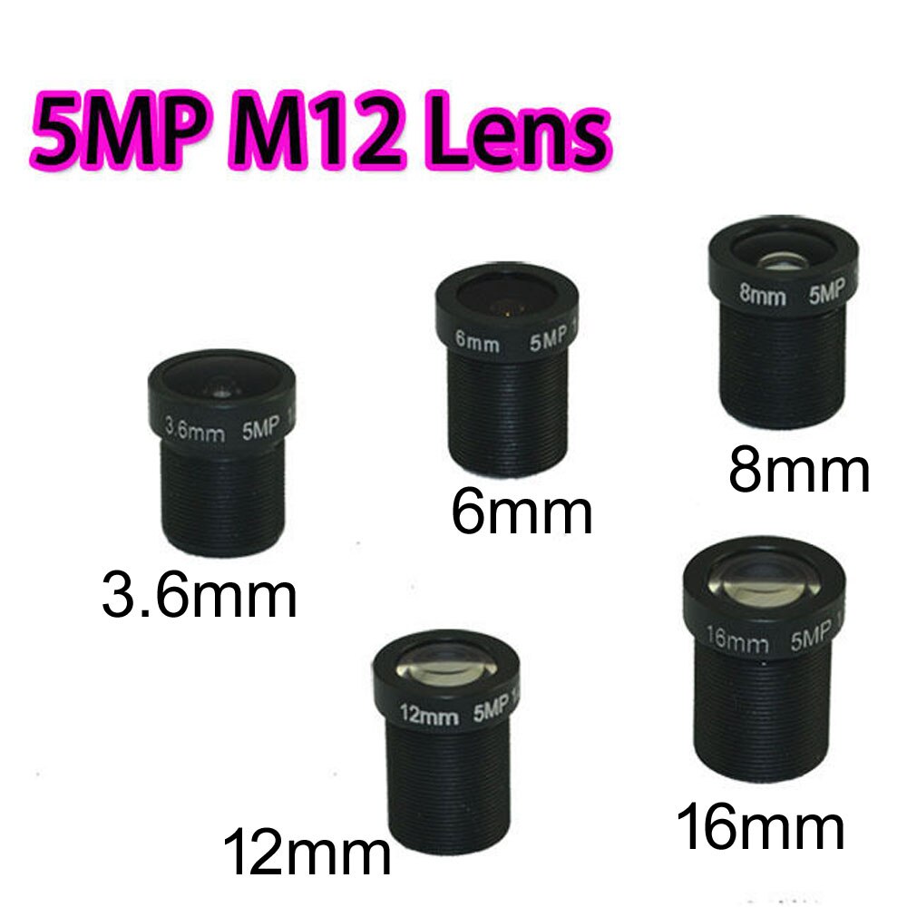 5MP Hd 3.6/6/8/12/16Mm M12x0.5 F2.0 Mtv Vaste Iris Ir Board Cctv camera Lens