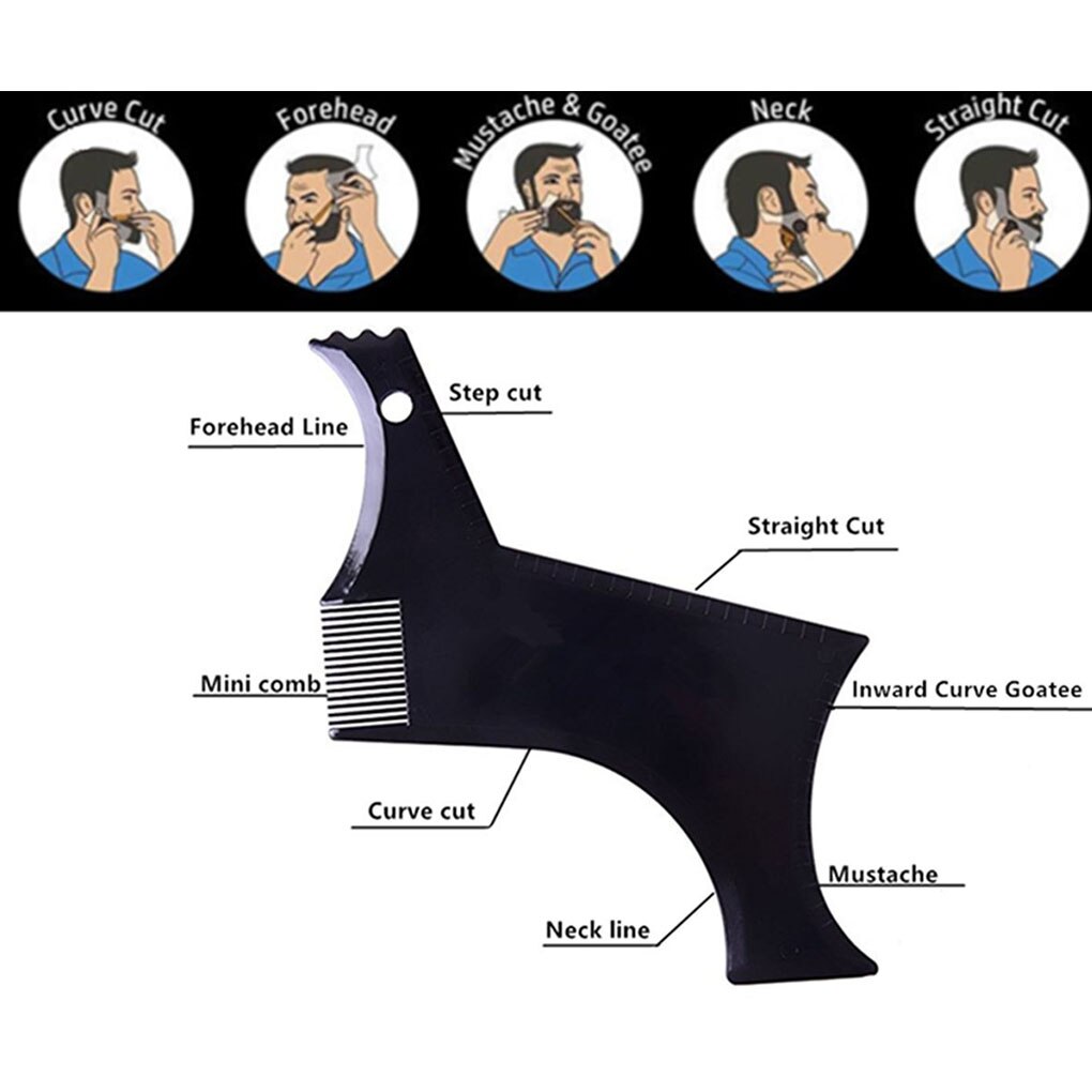 Beard Styling Shaping Tool Template Shaper Stencil Symmetry Trimming Beard Comb Beard Shaper