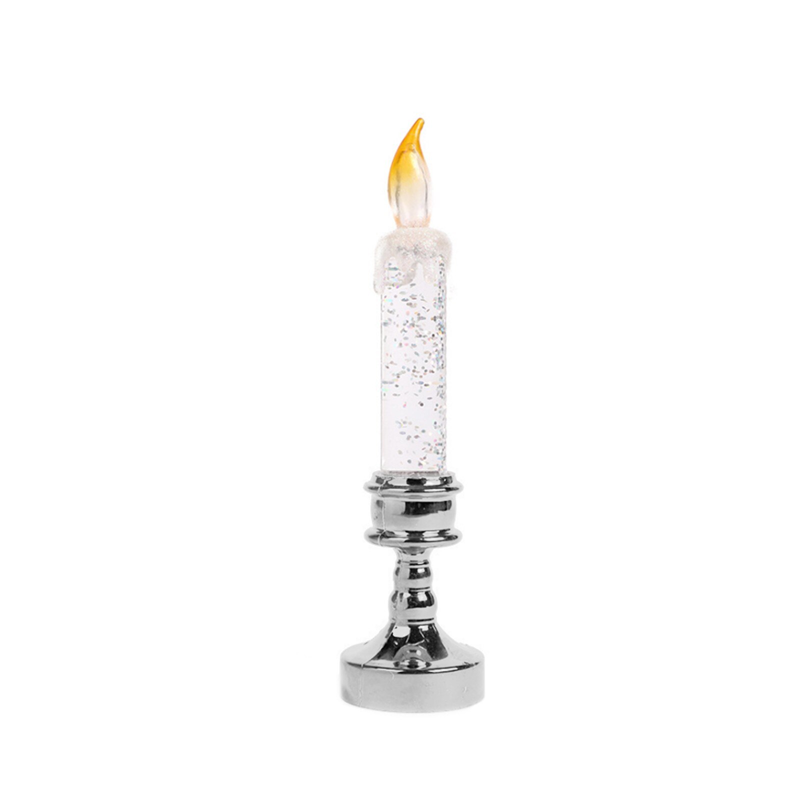 Bougies de noël lumières Festival atmosphère rotative couleur changeante paillettes LED Flameles romantique cristal bougie lumière 30ml: SL