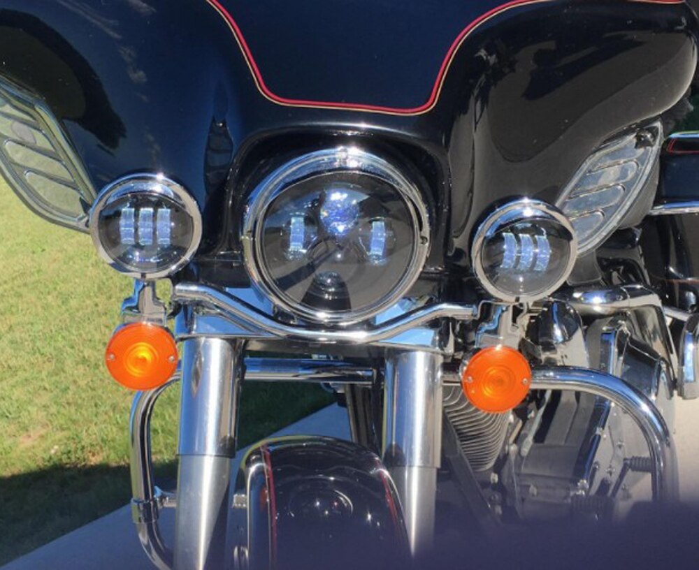 Round 7" Motorcycle Black Projector HID LED Headlight for Harley 7 "LED Motorcycle Headlight Assembly Headlamp For Davidson