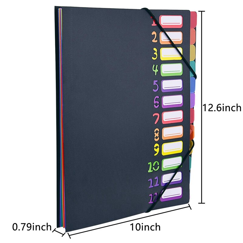 Extended Folder,12 Pocket Letters A4 Paper Item So... – Grandado