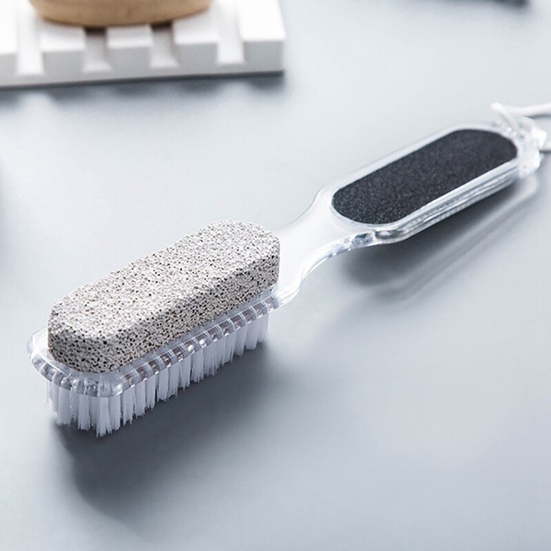 Accueil pied pierre ponce 4 en 1 pierre morte peau dissolvant brosse pédicure meulage Double tête brosse de nettoyage-Janitorial & Sanitati
