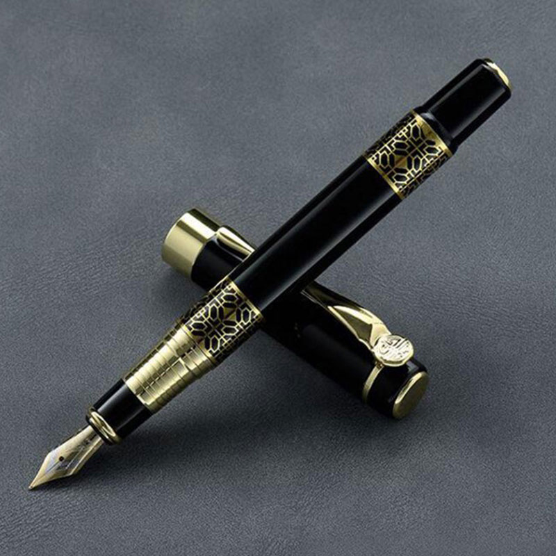 Caneta tinteiro de grão de madeira de metal material escolar canetas estudante para caneta esferográfica material de papelaria caneta tinteiro de alta qualidade: Branco