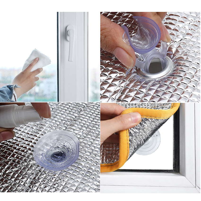 Tykkere aluminiumsfolie skyggefilm vindusglass anti uv solskjerm soveromsvindu varmeisolasjon bomull solbeskyttelsesfilm