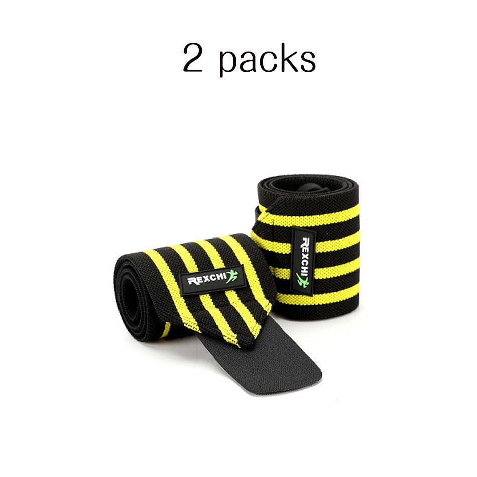 1 par justerbart armband stöd sport säkerhet elastiska handledslindor bandage hängslen för gym fitness power tyngdlyftning: 2 förpackningar gula