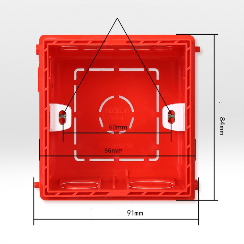 Atlectric Mounting Box Cassette Switch Socket Junction Box Hidden Concealed Internal Mounting Box Type 86 White Red Blue Box: A